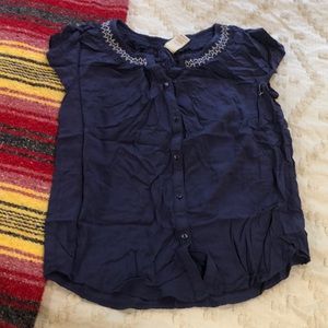 NWOT - Blue button up top